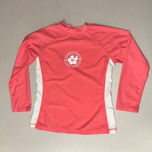 Peach Swim Rashguard Girl’s Small White Long Sleeve Beach Pool Cover Sunspecs
